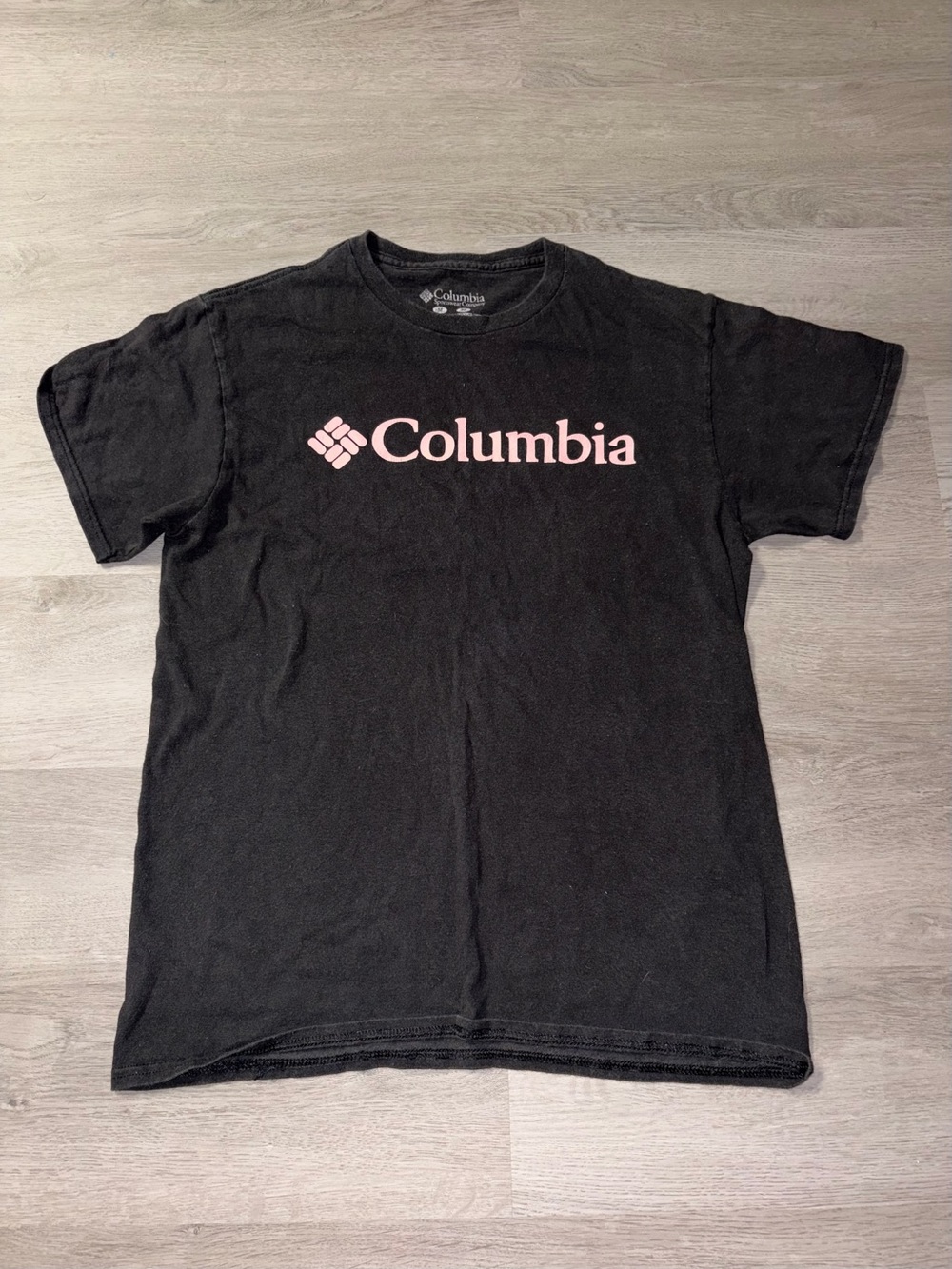 Columbia Black Tee with Pink Logo
